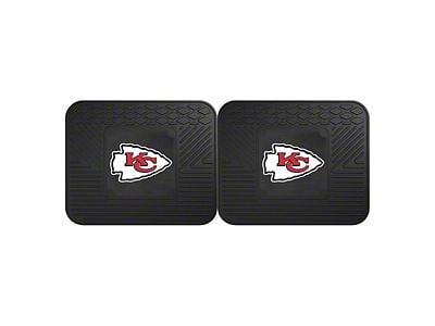 Molded Rear Floor Mats with Kansas City Chiefs Logo (Universal; Some Adaptation May Be Required)