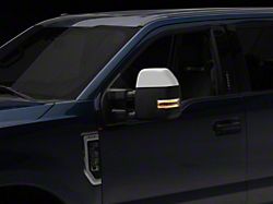 Powered Heated Towing Mirrors with Clear Turn Signals; Chrome (17-19 F-250 Super Duty)