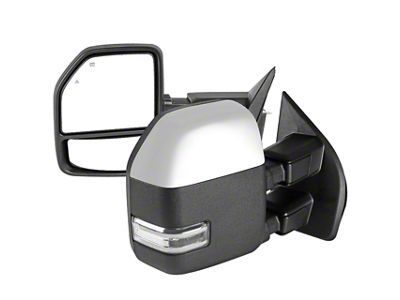 Powered Heated Towing Mirrors with LED Turn Signals; Chrome (17-19 F-250 Super Duty)