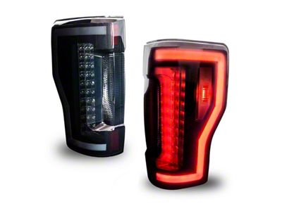 Renegade Series Sequential LED Tail Lights; Black Housing; Smoked Lens (17-19 F-250 Super Duty w/ Factory Halogen Non-BLIS Tail Lights)