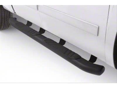 5-Inch Oval Bent Nerf Side Step Bars; Black (17-24 F-250 Super Duty SuperCrew)