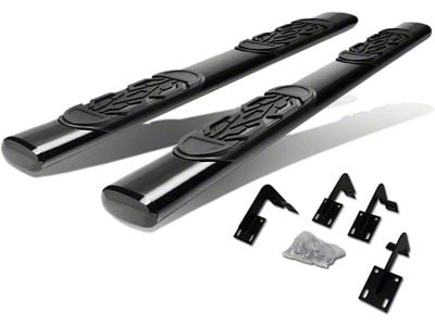 6-Inch Oval Side Step Bars; Black (11-16 F-250 Super Duty SuperCrew)