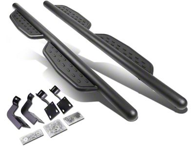 3-Inch Round Extended Side Step Bars; Matte Black (11-16 F-250 Super Duty SuperCab)