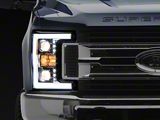 Switchback LED C-Bar Projector Headlights; Chrome Housing; Clear Lens (17-19 F-250 Super Duty w/ Factory Halogen Headlights)