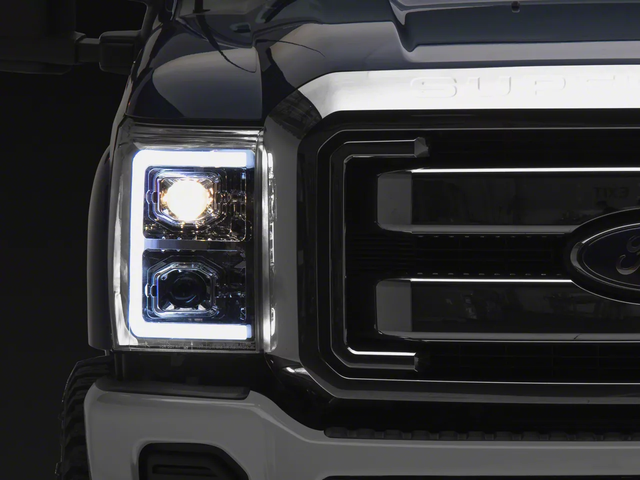 F-250 Super Duty Switchback Sequential LED C-Bar Projector Headlights ...