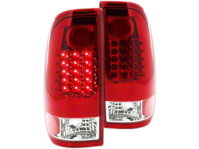 LED Tail Lights; Chrome Housing; Red/Clear Lens (11-16 F-250 Super Duty)