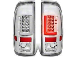 L-Bar LED Tail Lights; Chrome Housing; Clear Lens (11-16 F-250 Super Duty)