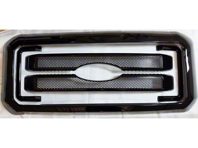 Upper Grille Overlay; Black (11-16 F-250 Super Duty)