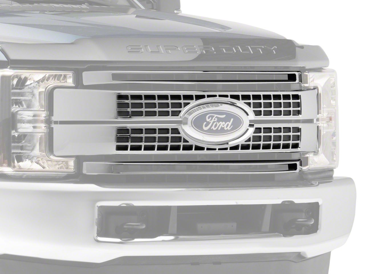 F-250 Super Duty Upper Grille Overlay; Chrome (17-19 F-250 Super Duty ...