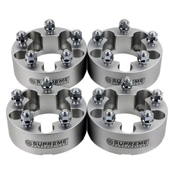 Supreme Suspensions Dakota 2-Inch Pro Billet Wheel Spacers; Silver; Set ...