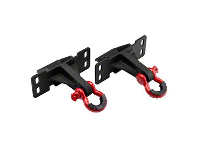 Supreme Suspensions Bolt-On Shackle Mount with Red D-Ring Shackles (17-19 F-250 Super Duty)