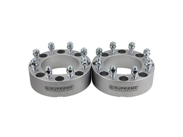 Supreme Suspensions 1.50-Inch Pro Billet Wheel Spacers; Silver; Set of Two (11-24 F-350 Super Duty)