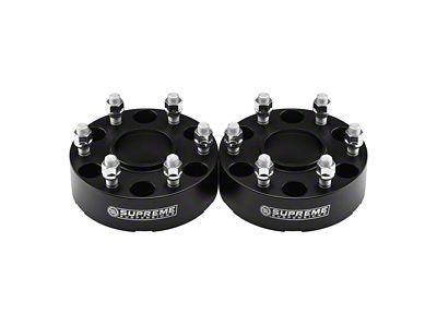 Supreme Suspensions 2-Inch Pro Billet Hub Centric Wheel Spacers; Black; Set of Two (19-24 RAM 1500)