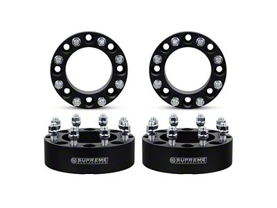 Supreme Suspensions 2-Inch PRO Billet 8 x 165.1mm to 8 x 170mm Wheel Adapters; Black; Set of Four (10-14 RAM 3500)