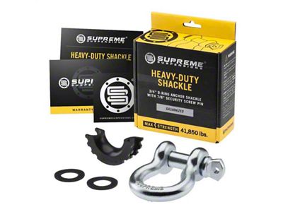 Supreme Suspensions 3/4-Inch D-Ring Shackle; Galvanized