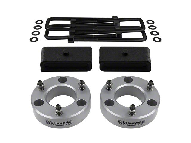 Supreme Suspensions 3-Inch Front / 1.50-Inch Rear Pro Billet Suspension Lift Kit; Black and Silver (19-24 Sierra 1500, Excluding Denali & AT4)