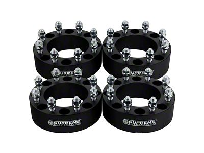 Supreme Suspensions 2-Inch PRO Billet 8 x 165.1mm to 8 x 170mm Wheel Adapters; Black; Set of Four (07-10 Sierra 3500 HD SRW)