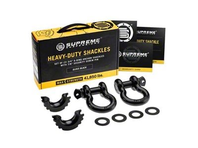 Supreme Suspensions 3/4-Inch D-Ring Shackle Kit; Black