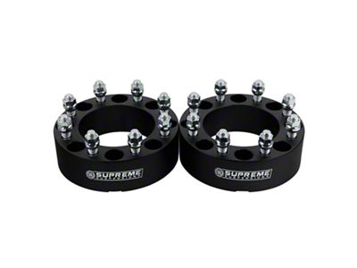 Supreme Suspensions 1.50-Inch Pro Billet Hub Centric Wheel Spacers; Black; Set of Two (07-10 Silverado 2500 HD)