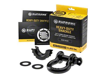 Supreme Suspensions 3/4-Inch D-Ring Shackle; Black