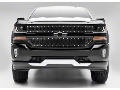 T-REX Grilles Laser X-Metal Series Upper Grille Overlay; Black (16-18 Silverado 1500 w/o Z71 Package)