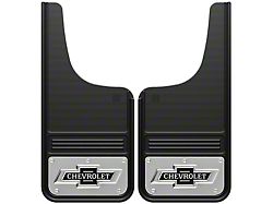 12-Inch x 23-Inch Mud Flaps with Classic Bowtie Logo; Front or Rear (Universal; Some Adaptation May Be Required)