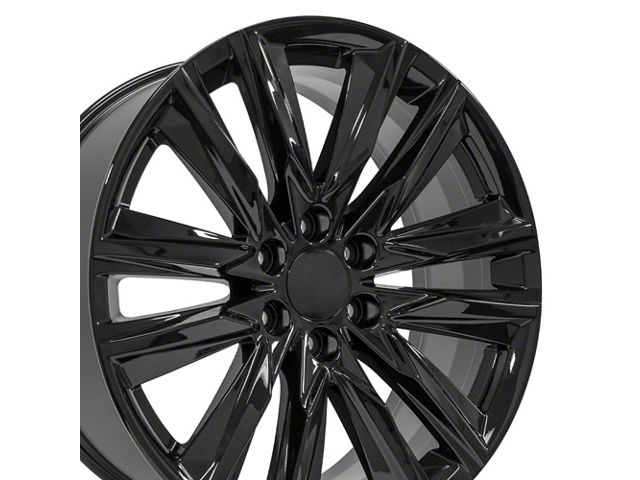 CA91 Gloss Black 6-Lug Wheel; 24x10; 28mm Offset (21-24 Tahoe)