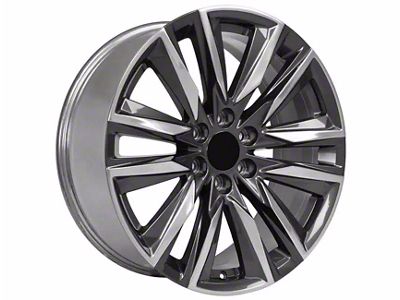 CA91 Gunmetal with Polished Face 6-Lug Wheel; 24x10; 28mm Offset (21-24 Tahoe)