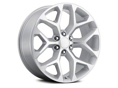 Chevy Snowflake Replica Silver Machined 6-Lug Wheel; 22x9; 24mm Offset (21-24 Tahoe)