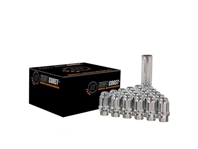 Chrome Acorn Spline ET Lug Nuts; M14x1.5; Set of 24 (07-24 Tahoe)