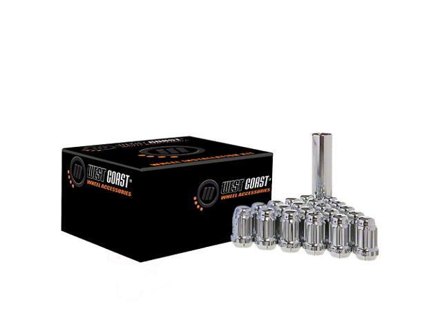 Chrome Acorn Spline Lug Nuts; M14x1.5; Set of 24 (07-24 Tahoe)