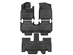 Custom Front, Rear and Third Row Floor Mats; Black (21-24 Tahoe w/ Third Row Seats)