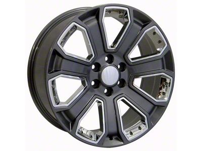 CV93B Gunmetal Machined with Chrome Insert 6-Lug Wheel; 22x9; 31mm Offset (21-24 Tahoe)