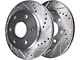 Drilled and Slotted 6-Lug Brake Rotor, Pad, Brake Fluid and Cleaner Kit; Front and Rear (15-20 Tahoe, Excluding Police)