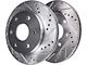 Drilled and Slotted 6-Lug Brake Rotor, Pad, Caliper, Brake Fluid and Cleaner Kit; Front and Rear (08-14 Tahoe, Excluding Police)