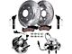 Drilled and Slotted 6-Lug Brake Rotor, Pad, Hub Assembly and Outer Tie Rod Kit; Front (07-14 2WD Tahoe, Excluding Police)