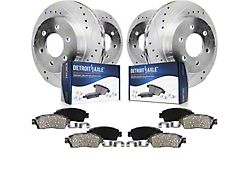 Drilled and Slotted 6-Lug Brake Rotor and Pad Kit; Front and Rear (08-14 Tahoe, Excluding Police)