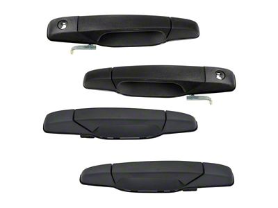 Exterior Door Handles; Black; 4-Pieces (07-14 Tahoe w/o Keyless Entry)