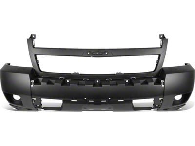 Factory Style Front Bumper Cover with Fog Light Openings; Primed Black (07-14 Tahoe LS, LT, LTZ)