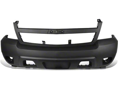 Factory Style Front Bumper Cover with Fog Light and Tow Hook Openings; Primed Black (07-14 Tahoe LS, LT, LTZ w/o Off-Road Package)