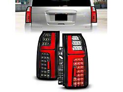 Full LED Light Bar Style Tail Lights; Black Housing; Clear Lens (15-20 Tahoe)