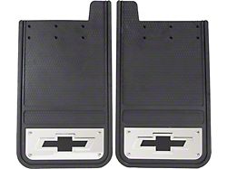 Heavy Duty Mud Guards with Silver Bowtie Logo; Rear (Universal; Some Adaptation May Be Required)