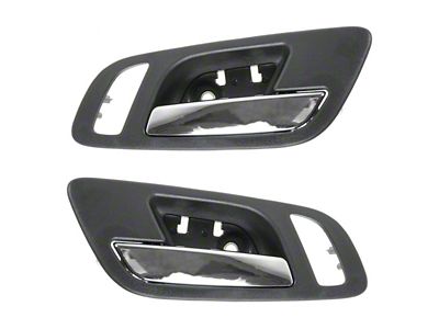 Interior Door Handles; Front; Chrome and Black (07-13 Tahoe w/ Heated & Memory Seats)