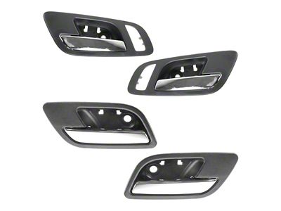 Interior Door Handles; Front and Rear; Black and Chrome (07-13 Tahoe w/ Heated & Memory Seats)