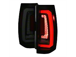 LED Sequential Turn Signal Tail Lights; Matte Black Housing; Smoked Lens (07-14 Tahoe)