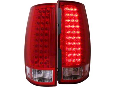 LED Tail Lights; Chrome Housing; Red/Clear Lens (07-14 Tahoe)