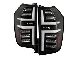 LED Tail Lights with Greeting Lights; Black Housing; Clear Lens (21-24 Tahoe w/ Factory Halogen Tail Lights)