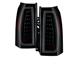 Light Bar LED Tail Lights; Black Housing; Smoked Lens (15-19 Tahoe)