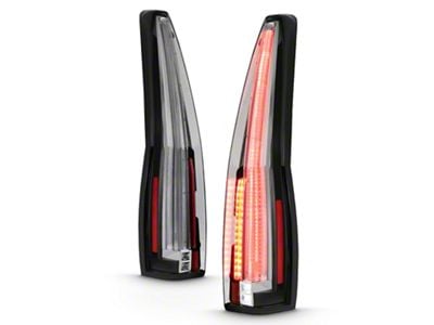 Long Version LED Tail Lights; Black Housing; Clear Lens (07-14 Tahoe)