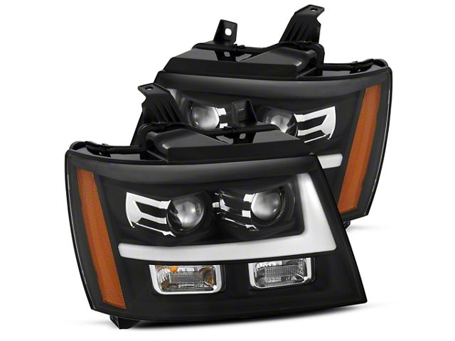 AlphaRex LUXX-Series LED Projector Headlights; Black Housing; Clear Lens (07-14 Tahoe)